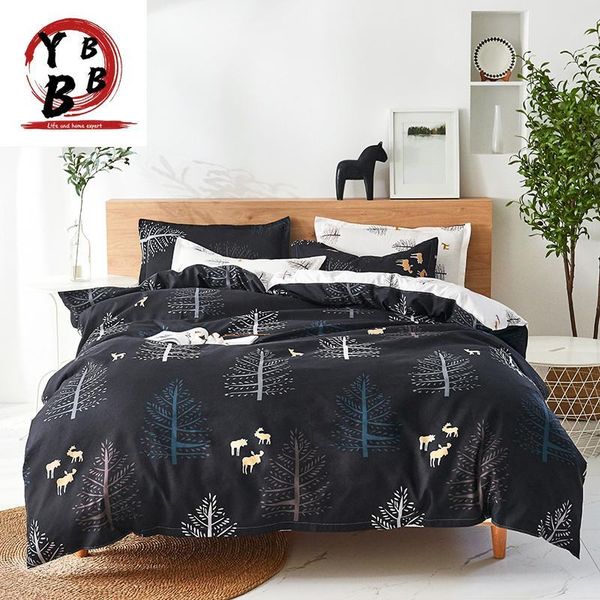 

bedding sets simple tree cartoon quilt cover pillowcase warm soft bed twin full  king duvet deer bedclothes