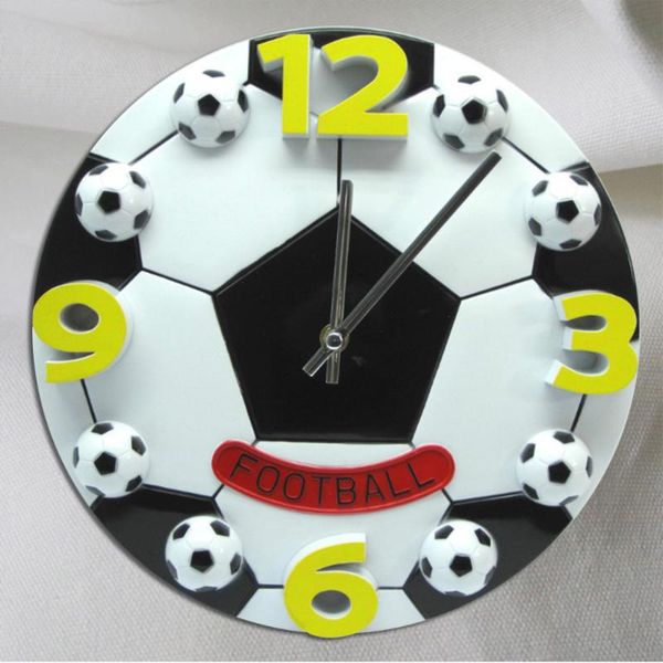 

inch creative football soccer shaped silent no-ticking wall clock for living room children bedroom clocks