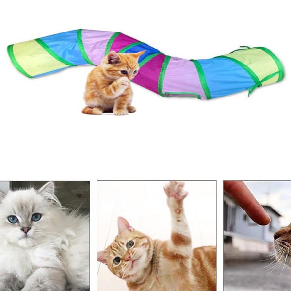 

funny pet tunnel cat play rainbown foldable kitten toy bulk toys cave training