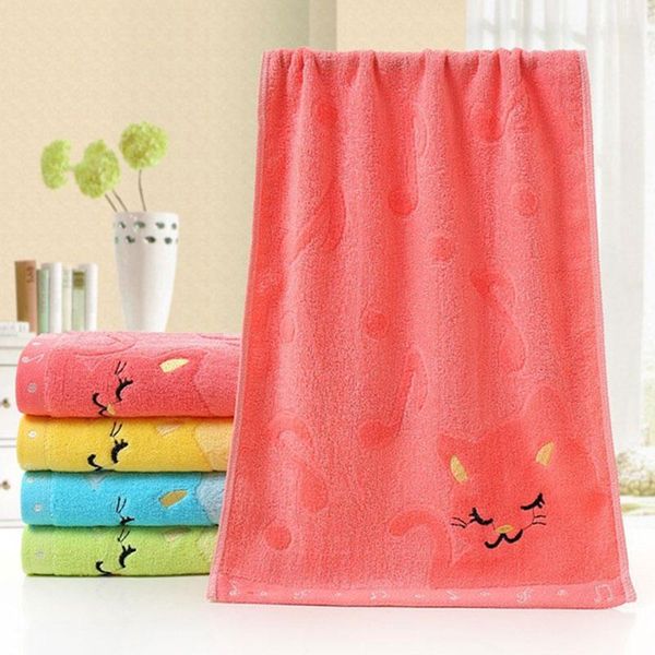 

towel soft cotton cute cartoon cat-printed baby face embroidery born towels