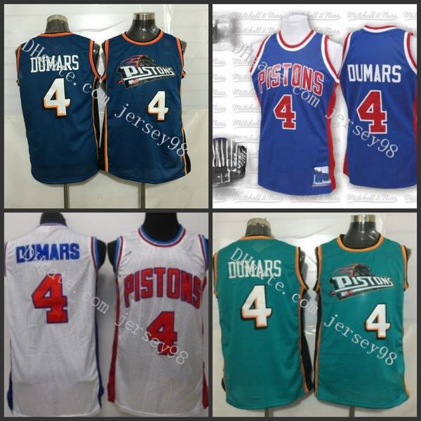 

detroit pistons men #4 joe dumars basketball jersey, Black