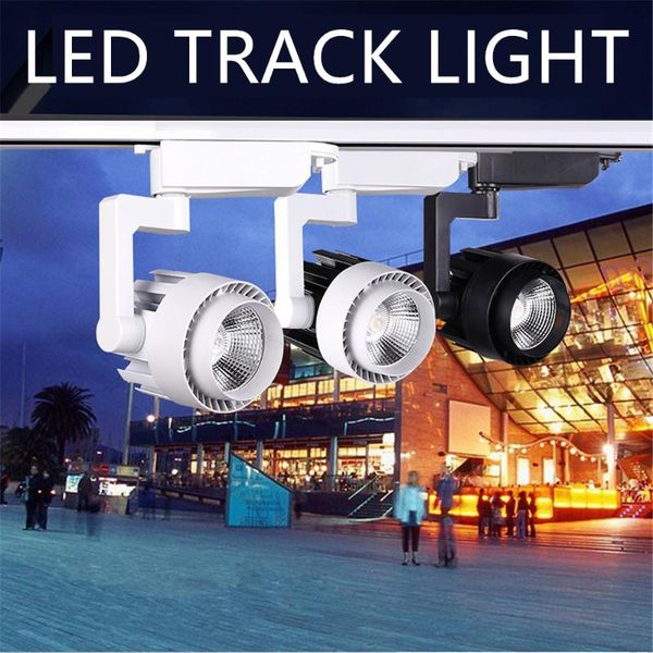 

modern led track light lamp 15w 20w 30w 36w 2 wire clothing shop windows showrooms exhibition spotlight cob rail spot lights