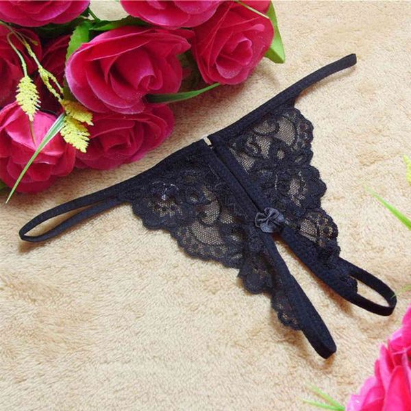 

underwear lace crotch t-pants thong n4039, Black;pink