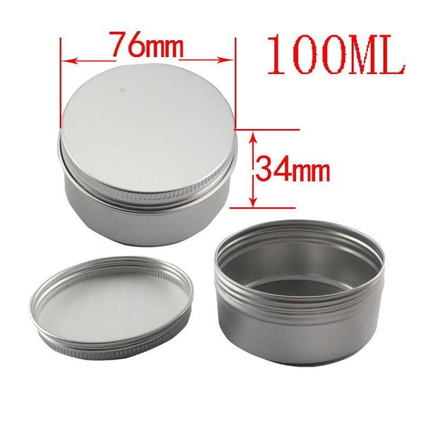 

drop ship empty 100g silver aluminum jars refillable metal storage make up jar travel hair wax tin car containers with lids bottles