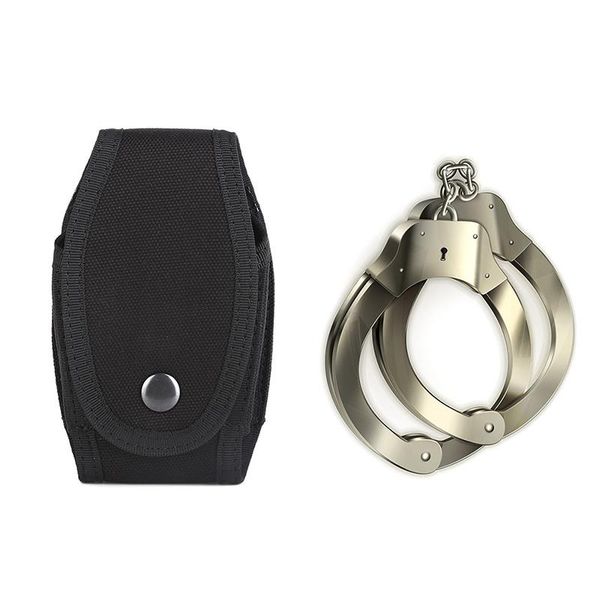 

stuff sacks outdoor hunting bag waist tool key phone holder cuff simulation handcuffs chain ring handcuff case pouch