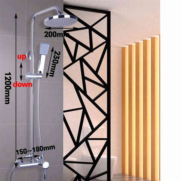 

bathroom shower sets chrome polished wall mounted faucet round 8 inch head mixer yy77
