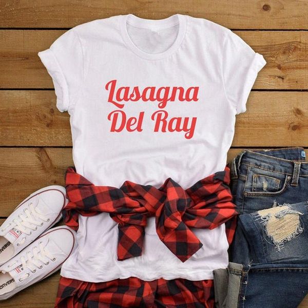 

women's t-shirt lasagna del rey vintage style tee funny t shirt with sayings letter printed shirts summer cotton short sleeve camiseta, White