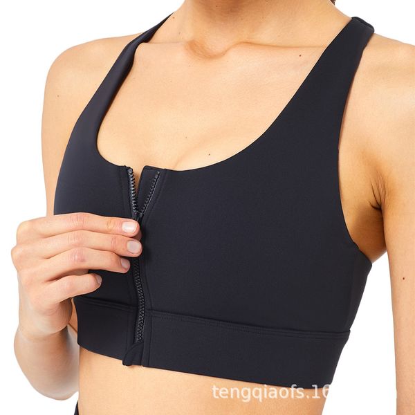 

21 spring and summer front zipper bra sports underwear high strength fitns vt female tqe71315, Black;white