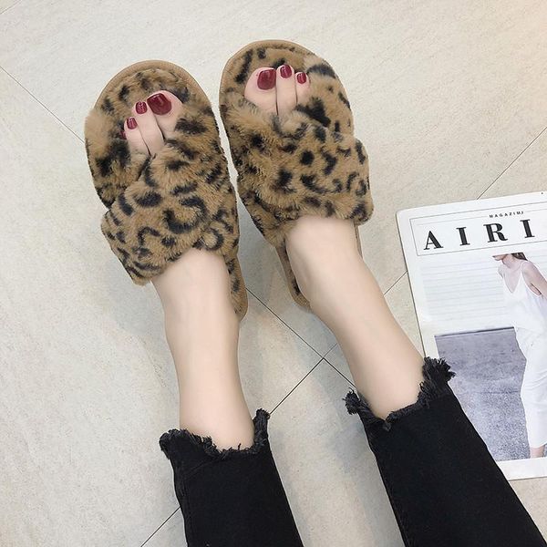 

slippers olomm women's winter jacket shoes artificial fur flat 36-41 ab-56, Black