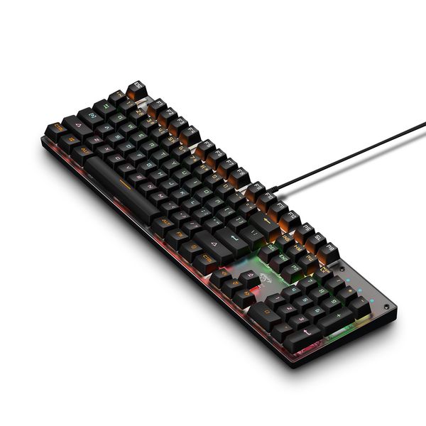 

keyboard crack mechanical usb game green axis 104 key computer wired