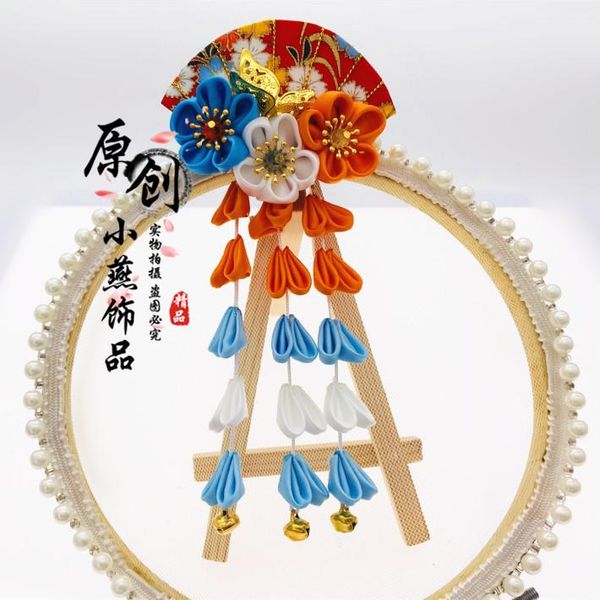 

party masks kimono headdress hair ornament retro fan sakura tassels hairpin barrettes cosplay ancient yukata haori clip tsumami zaiku