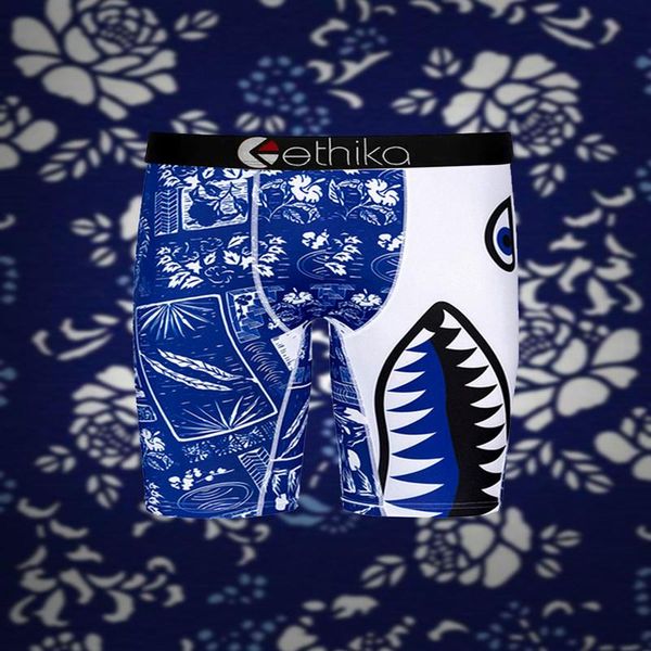 

underpants ethika xl 3xl printed boxer shorts soft and comfortable polyester mens breathable briefs, Black;white