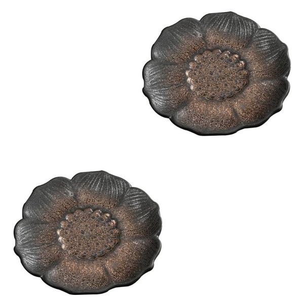 

mats & pads 2pcs elegant ceramic teacup tray delicate retro mat household cup