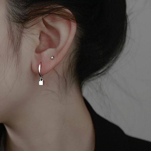 

stud punk french fashion trend personality simple circle earrings for women fine jewelry birthday party accessory 1m168, Golden;silver