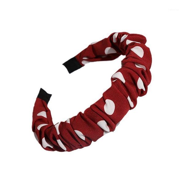 

women hair hoop ruched large intestine headband tropical leaf polka dot bandana1