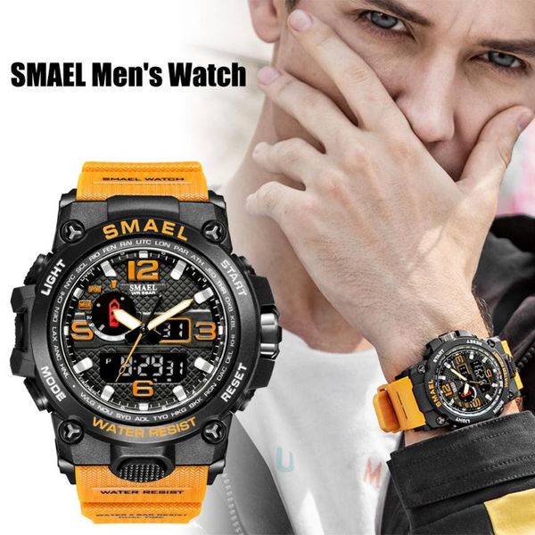 

wristwatches men fashion sports watch date led bright watches quartz digital clock waterproof, Slivery;brown