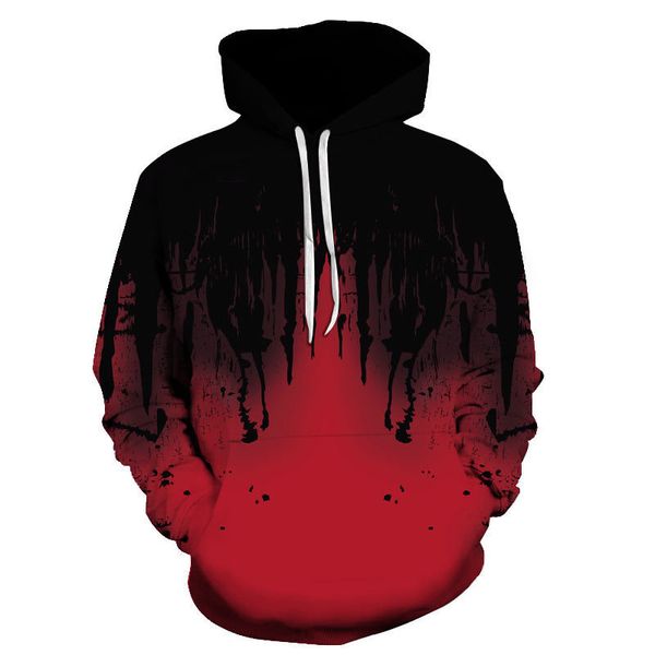 

men's hoodies & sweatshirts male hooded sweatshirt, ink print 3d, ie down, casual colored clothes, big with a cntc, Black