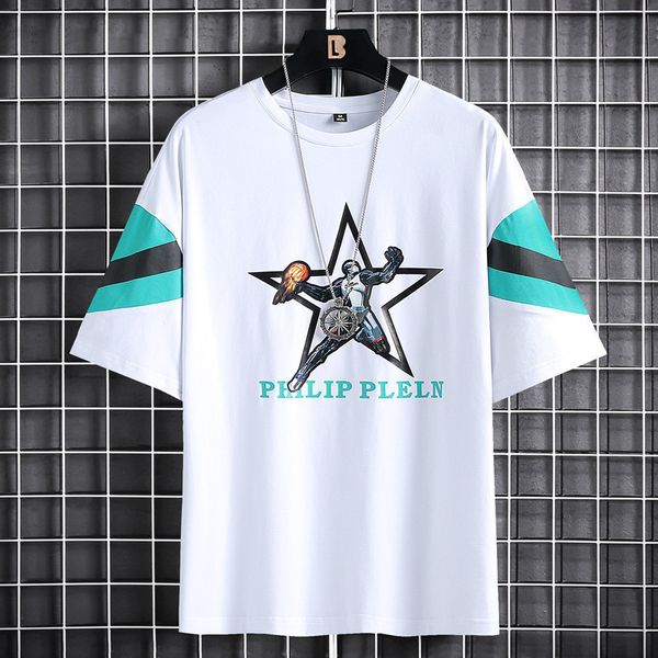 

men's t shirts 2021 short sleeve summer youth t-shirt trend 5-sleeve casual middle school student, White;black