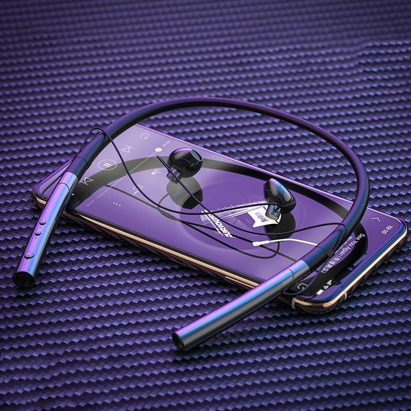 

headphones & earphones bluetooth earphone stereo bass non-deformable silicone neck-mounted metal waterproof sports magnetic