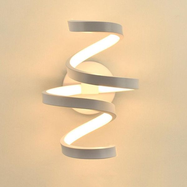 

modern spiral wall lamp led 18w living room bedside dedroom mount tv background energy-saving chips