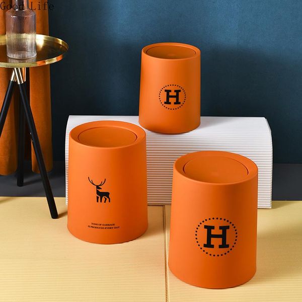 

waste bins 8/12l double-layer nordic style shake lid round trash can household kitchen bathroom garbage storage basket bin