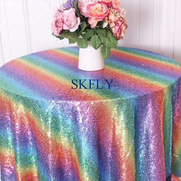 

table cloth cl0601a christmas amazing colorful rainbow sequin or overlay
