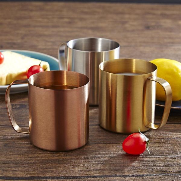 

mugs stainless steel coffee mug portable milk cup with handle rainbow cups tea beer travel