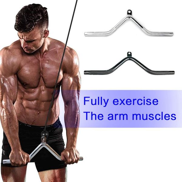 

accessories cable machine attachments pull down rope rowing gym multifunctional v-shaped tension rod fitness equipment