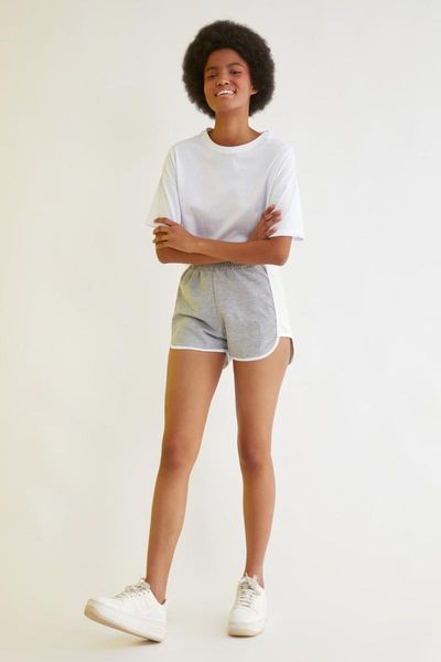 

women's shorts gray knitted clothing - turkish fashion women female, White;black