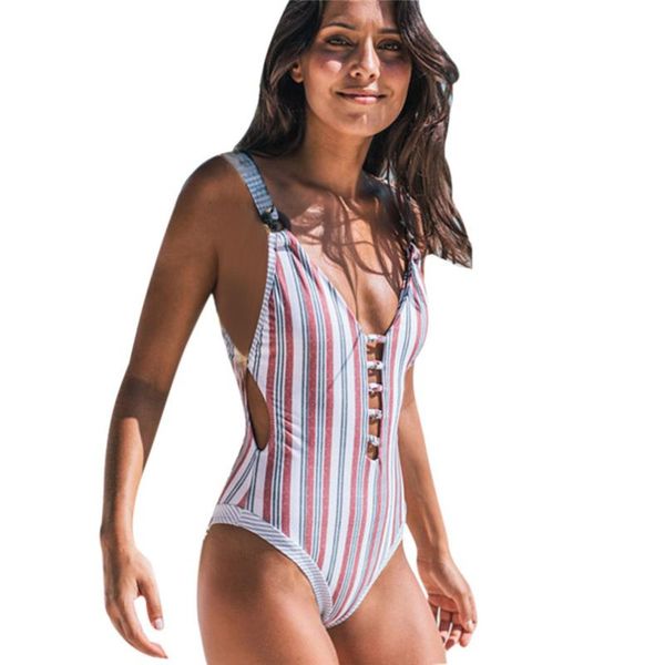 

bras sets ladies striped floral print one-piece beach suit off shoulder push-up padded bar halter bathing beachwear set 40mr08, Red;black