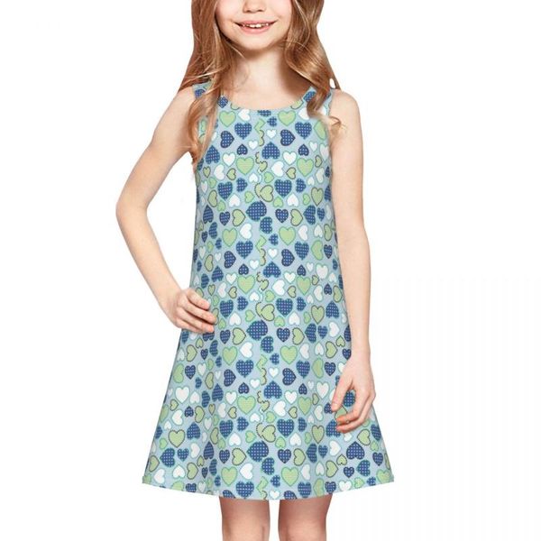 

casual dresses children's printed sleeveless elegant skirt 2021 wear, Black;gray