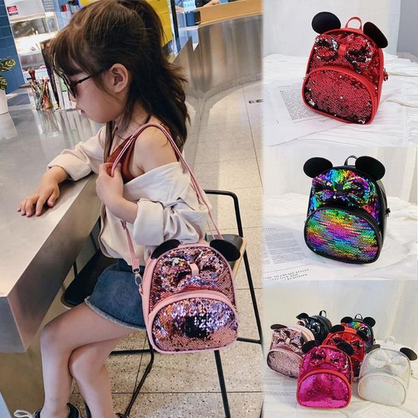 

school bags kids cartoon backpack girls sequin travel shoulder bag hiking backpacks for cute mouse ear shaped small sac