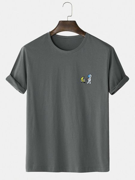 

men astronaut print tee 40rf#, White;black