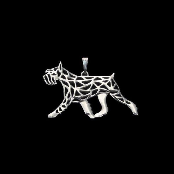 

pendants 2021 women hollow silver pet dog alloy standard schnauzer movement, Black