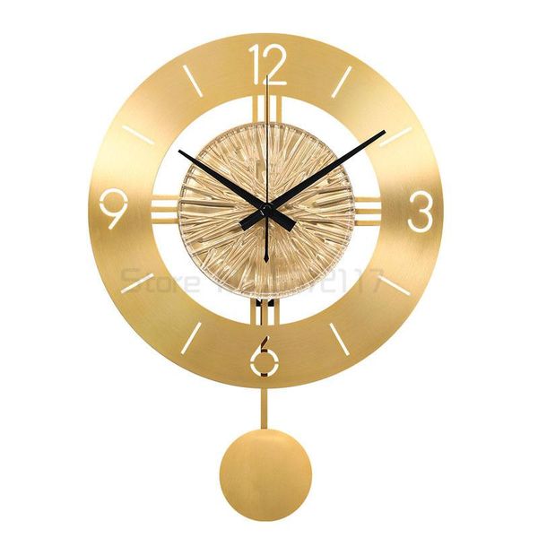 

wall clocks nordic clock living room household fashion simple pure copper modern atmosphere creative quartz
