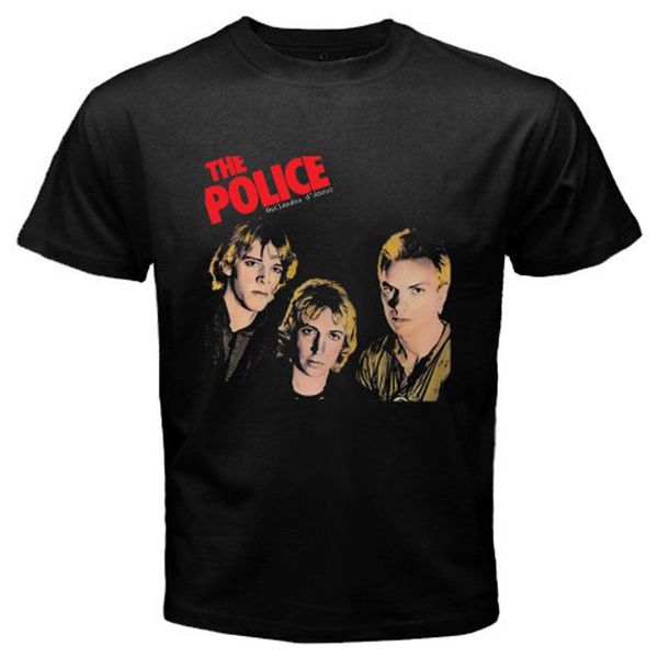 

the police outlandos d'amour men's black t-shirt size s-3xl, White;black