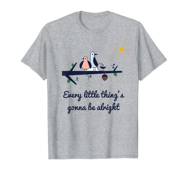 

three little birds every little thing's gonna be alright tee, White;black