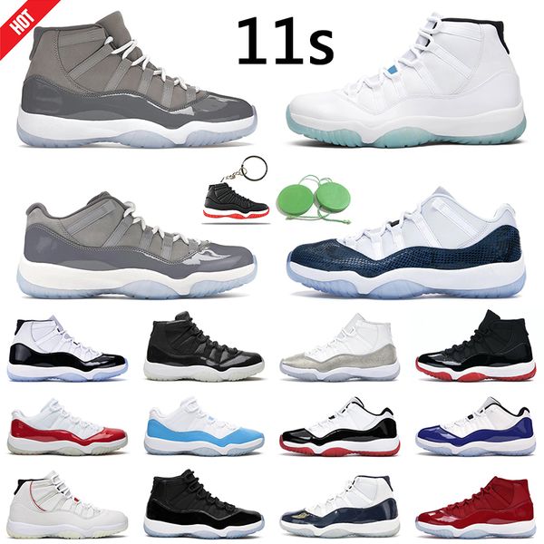 

11s low bright citrus basketball shoes cool grey men women concord space jam legend blue platinum tint mens trainer, White;red