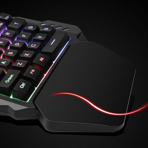 

one-handed membrane keyboard wired usb 35 keys backlit gaming keypad for lapkeyboards