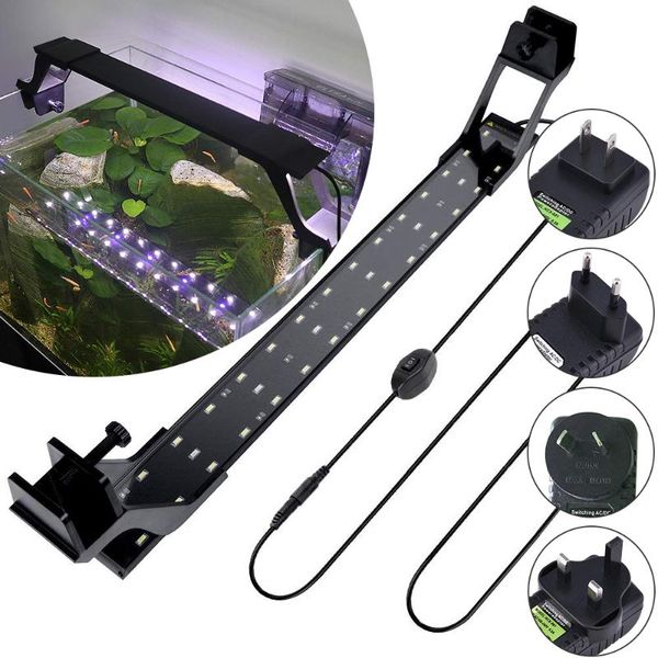 

aquariums lighting 21''-29''/53.34-73.66cm led aquarium light clip on fish tank with extendable bracket 36leds aquatic p