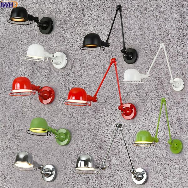 

wall lamp nordic modern led lights for home lighting switch adjustable metal painting sconce arandela lamparas de pared