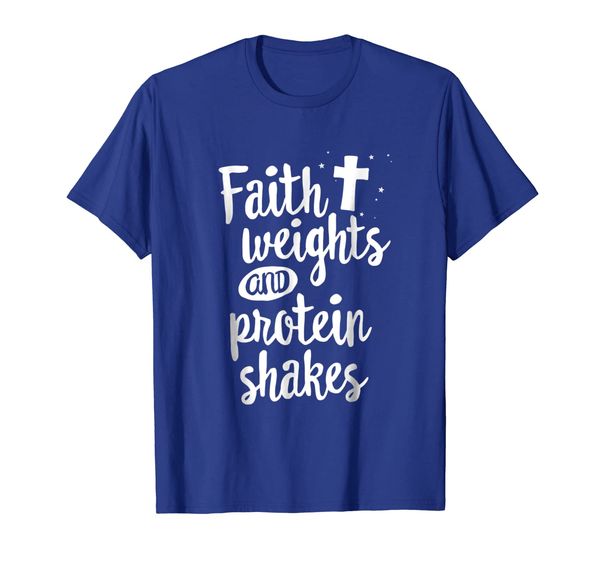 

Faith Weights and Protein Shakes T-Shirt Bodybuilding Gym, Mainly pictures