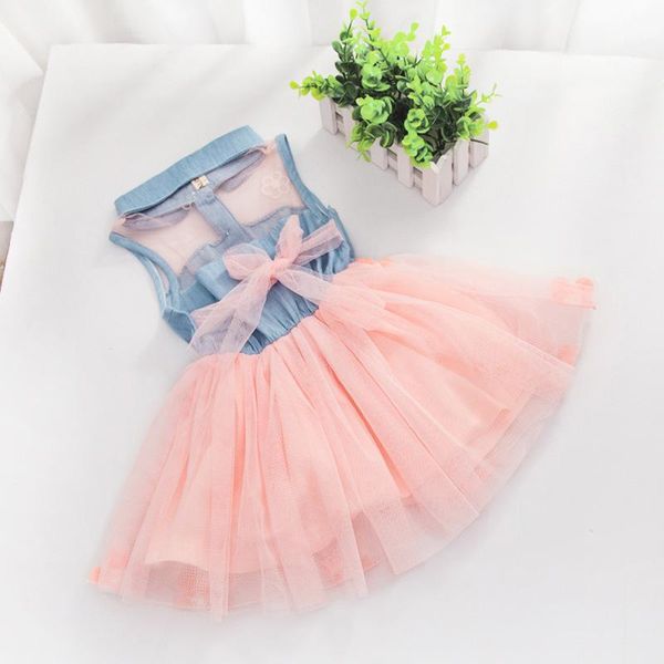 

girl's dresses drop princess baby kids denim sleeveless tulle tutu mini, Red;yellow