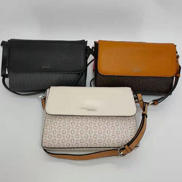 

2021 new gues old flower color contrast single shoulder messenger small square women's bag