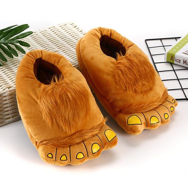 

women/men plush slipper big feet creative slippers winter house shoes funny home soft sneakers warm cotton unisex, Black