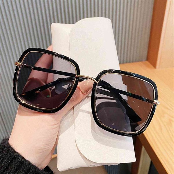 

women square blue leopard sunglasses color frame trend glasses oversized sun for female men oculos uv400, White;black