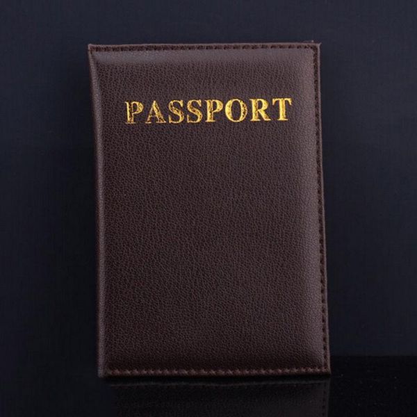 

card holders 1pcs 4 colors passport cover pu leather id documents bag casual travel case, Brown;gray