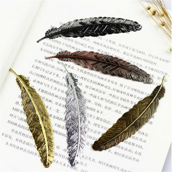 

bookmark 1@# creative retro cute feather design metal for books school students vintage bookarks beautiful gift