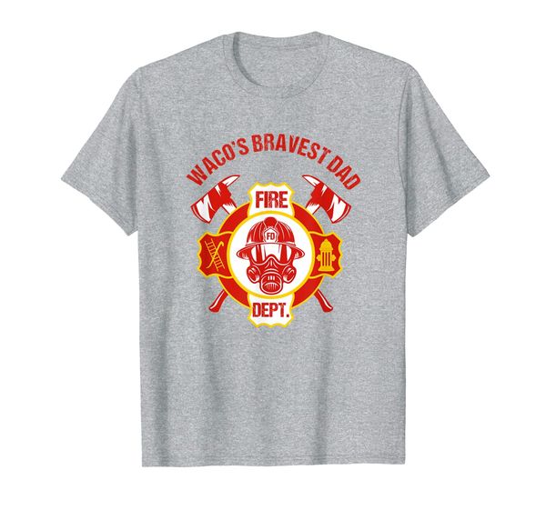 

firefighter daddy shirt, firefighter dad waco t-shirt, White;black