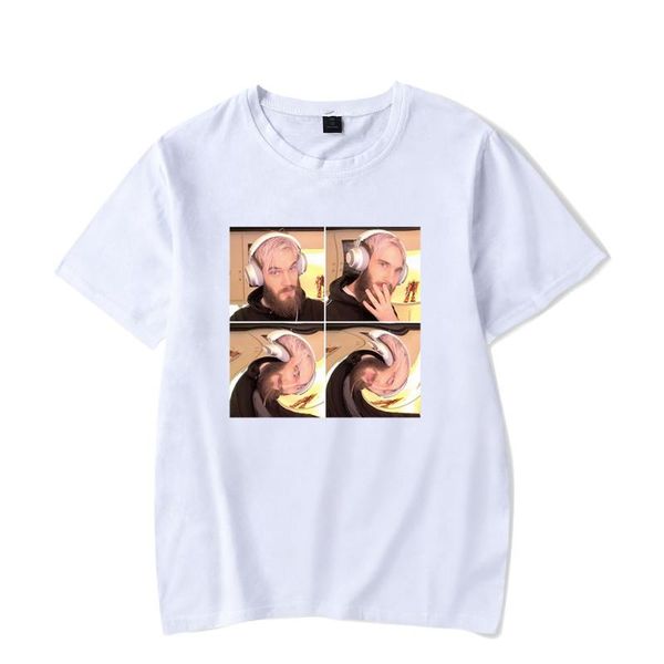 

men's t-shirts t shirts arrivals fashion tees pewdiepiw tshirts casual summer short cartoon sleeve men/women/kids / aikooki, White;black